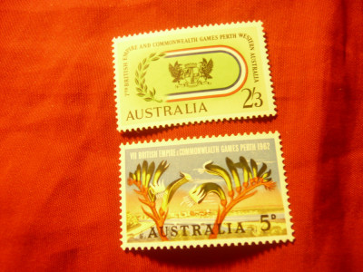 Serie Australia 1962 - Competitiile Sportive Commonwealth , 2 valori foto