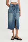 Tommy Jeans fustă jeans midi, drept, DW0DW21070