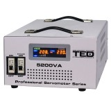 Stabilizator Tensiune Automat Servomotor 5000VA/ 3000W TED Protectie Supratensiune, Subtensiune, Timp Delay Selectabil, Transformator Toroidal SafetyG