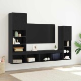 Dulap TV vidaXL Stejar Negru 30.5x30x102 cm Lemn Ingineresc