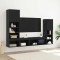 vidaXL Cabinet TV Stejar negru 40.5 x 30 x 102 cm Lemn compozit