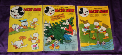Micky Maus / Mickey Mouse - lot 3 reviste benzi desenate limba germana 1973-1975 foto