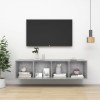 Gossi dulap tv montat pe perete, gri beton, 37x37x142,5 cm, pal