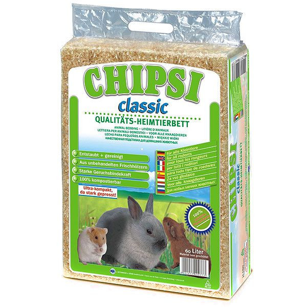 CHIPSI Classic - Aşternut talaş pentru rozătoare 60 L