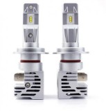 Kit Becuri LED H7 50W 5000LM, 9-32V, 6500K, Chip ZES, Auto, Fara Balast, Plug &amp; Play