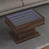 VidaXL Măsuță de cafea cu LED stejar maro 70x50x45 cm lemn prelucrat 847538