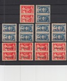 1945/46 LP 179 LP189 FRONTUL PLUGARILOR CU SI FARA SUPRATIPAR PERECHE SERII MNH