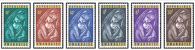 Rwanda 1965 - Craciun, serie neuzata