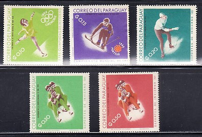 A12 S2 11 - Timbre foarte vechi - Paraguay - Jocurile olimpice 100 ani - 1970