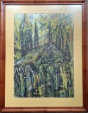 Pictura (Tablou) - Catedrala. Tempera pe hartie. Anul 1999 / 2000