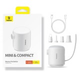 Mini pompa de aer cu acumulator Baseus, alb, C11157700221-00