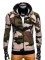 Hanorac pentru barbati, camuflaj, verde, stil militar, army, fermoar drept, cu gluga, buzunare laterale, siret, sport - B775