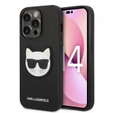 Husa pentru Apple iPhone 14 Pro Max, Karl Lagerfeld, Saffiano Choupette&#039;s Head, Neagra