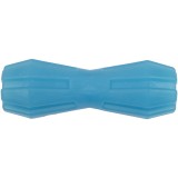 Jucarie din cauciuc eco pentru caini, forma de Gantera cu Gaura, 15 cm, albastru