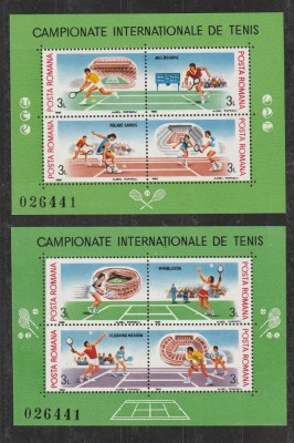 Romania 1988 - #1206 Campionate Internationale de Tenis M/S 2v MNH foto