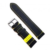Curea Ceas Morellato Water Resistant 22mm 24mm Cauciuc Negru Piele Vitel Imprimeu Crocodil Catarama Argintie