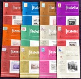 Romania 1974 - Lot 12 reviste filatelice romanesti FILATELIA / An XXIII complet