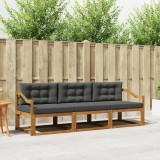 vidaXL Set de canapele de exterior cu pernă 3 pcs Natural și Antracit 3367140
