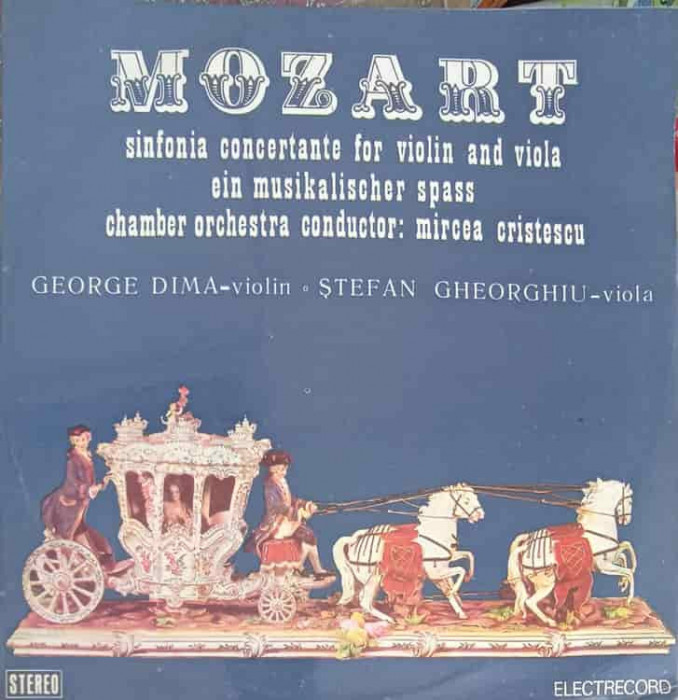 Disc vinil, LP. SIMFONIA CONCERTANTA IN MI BEMOL MAJOR PENTRU VIOARA-MOZART-218371