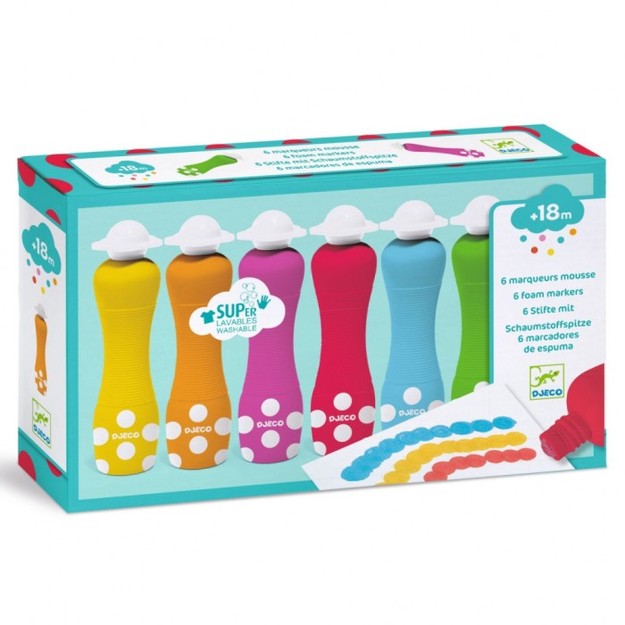Set 6 markere rotunde pentru bebe, Djeco