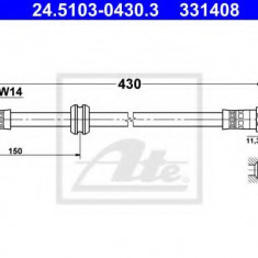 Conducta / cablu frana BMW Seria 3 Cupe (E36) (1992 - 1999) ATE 24.5103-0430.3