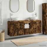 Cumpara ieftin Set dulap baie suspendat 3 buc. Stejar fumuriu 129 x 35 x 80 cm