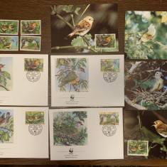 insulele cook - pasari - serie 4 timbre MNH, 4 FDC, 4 maxime, fauna wwf