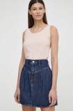 Levi&#039;s fustă din denim culoarea bleumarin, mini, dreaptă