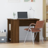 Birou vidaXL Stejar Maro 100x55x75 cm, Lemn Prelucrat, Birou PC cu 2 Compartimente, Birou Studiu, Mobilier Birou