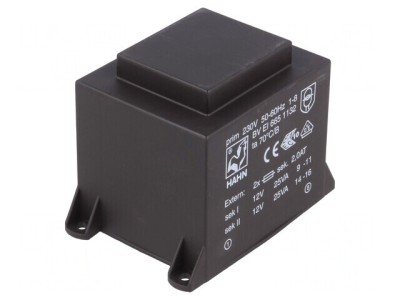 Transformator &amp;icirc;ncapsulat 50VA 230VAC 12V 2083mA foto