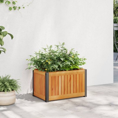 vidaXL Jardinieră de grădină, 45x30x27,5 cm, lemn masiv acacia/oțel 367613 foto