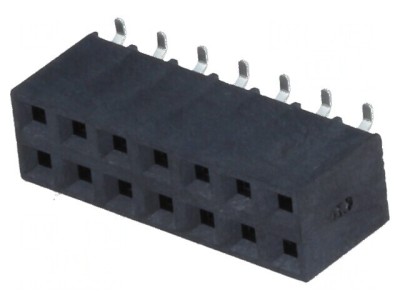 Conector şiruri pini soclu mamă 14 pini 2,54mm SMT vertical foto