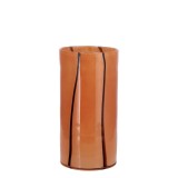 Cumpara ieftin Vaza flori sticla neagra maro 12 x 25 cm