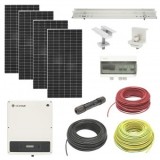 Sistem solar fotovoltaic 3KW monofazic, prosumator ON-GRID cu 8 panouri fotovoltaice LONGI 450W prindere pe acoperis de tabla