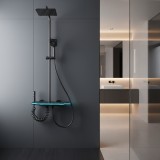 Coloana de dus MARX II din metal, 3 functii, efect ploaie, negru