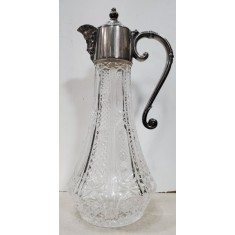 Carafa din cristal si montura din metal argintat, Secol xx