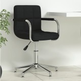 VidaXL Scaun de birou pivotant, negru, material textil