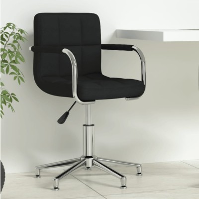 vidaXL Scaun de birou pivotant, negru, material textil foto