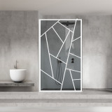 Paravan dus walk-in Aqua Roy White, model Atlas alb, sticla 8 mm gri, securizata, anticalcar, 70x195 cm