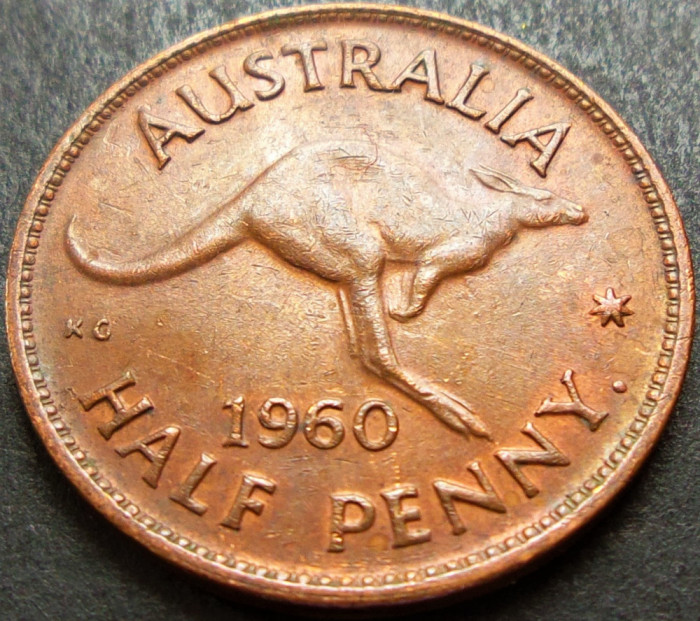 Moneda exotica HALF PENNY - AUSTRALIA, anul 1960 * cod 600
