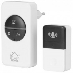 Sonerie wireless, Magic Home, 100 m, 16 tonuri, alimentare retea, alb, IP44