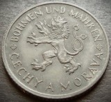 Moneda istorica 1 COROANA / KORUNA - BOHEMIA &amp; MORAVIA, anul 1942 * cod 3217