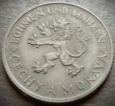Moneda istorica 1 COROANA / KORUNA - BOHEMIA &amp;amp; MORAVIA, anul 1942 * cod 3217 foto