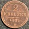 AUSTRIA 2 KREUTZER 1851,,B&quot;/ CUPRU /10,8 g / 25,9 mm
