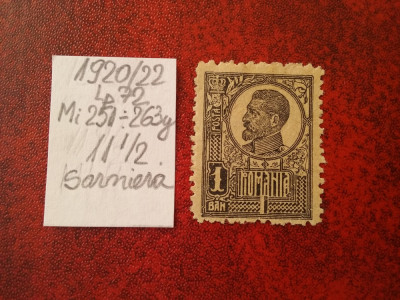 1920 Romania- Ferd. b. mare Lp72 Mi251x-H.gri-sarn.-MNH foto