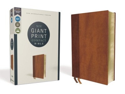 Niv, Giant Print Compact Bible, Leathersoft, Brown, Red Letter Edition, Comfort Print foto