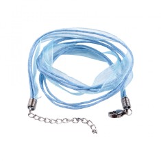 Baza colier organza cu snur cerat Crisalida, 43 cm, Bleu