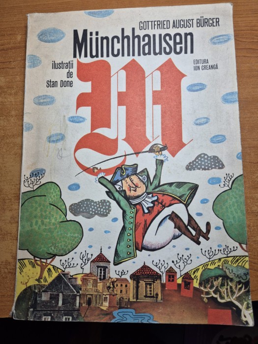 carte pentru copii - baronul von munchhausen - din 1977 - format mare