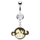 Piercing pentru buric &ndash; maimuţă care face cu ochiul