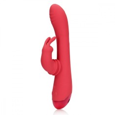 Vibrator Iepuras Swinging Rabbit, 20 Moduri Vibratii, Silicon, USB, Rosu, 22.5 cm